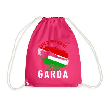 Lake Garda Lago di Garda - Drawstring Bag - fuchsia - Front
