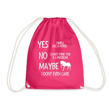 Horse lover, horse, horse gift - Drawstring Bag - fuchsia - Front