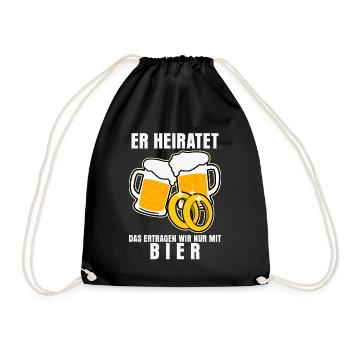 Junggesellenabschied Bier Trauzeuge - Turnbeutel - Schwarz - Vorne