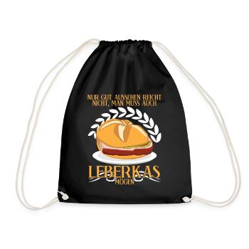 Leberkäse Spruch Fleischkas Leberkas - Turnbeutel - Schwarz - Vorne