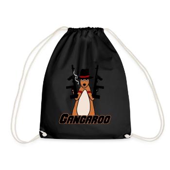 Kangaroo with weapons Kangaroos - Drawstring Bag - black - Front