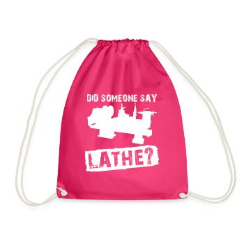 Machining Lathe Milling Cutter Lathe - Drawstring Bag - fuchsia - Front