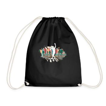 Slackline, Urban, Lifestyle & City - Drawstring Bag - black - Front