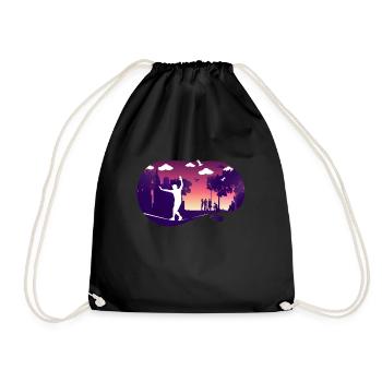 Slackline, Urban, Lifestyle & City - Drawstring Bag - black - Front