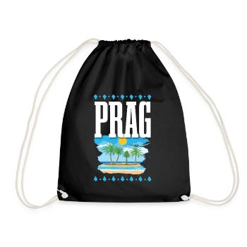 Prag - Turnbeutel - Schwarz - Vorne