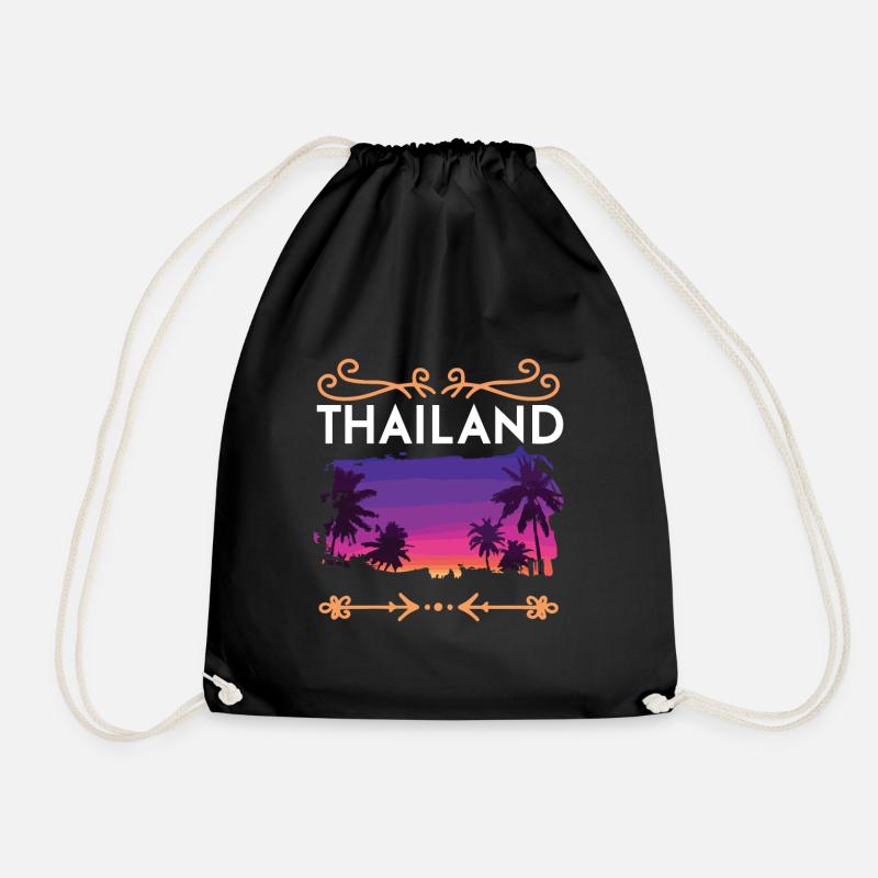 Thailand - Drawstring Bag - black
