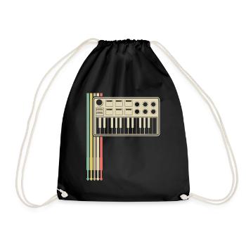Synthesizer Analog Modular Synthesizers - Drawstring Bag - black - Front