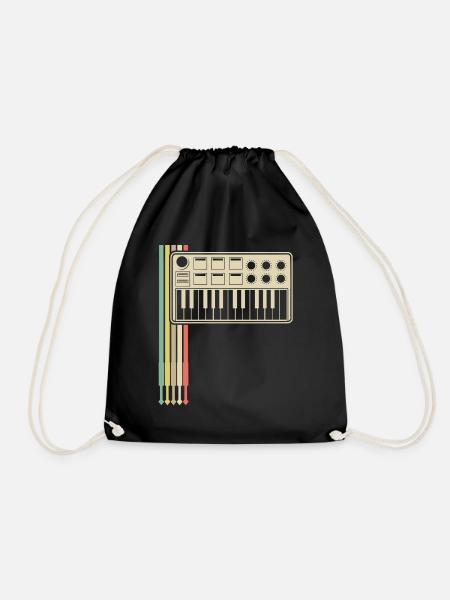 Synthesizer Analog Modular Synthesizers - Drawstring Bag - black