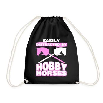 Hobby Horse Horsing Hobbyhorse - Drawstring Bag - black - Front