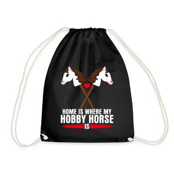 Hobby Horse Steckenpferd Hobbyhorse - Drawstring Bag - black - Front