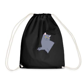 Reingeschaut Spiel mit Katze Reingeguckt - Turnbeutel - Schwarz - Vorne