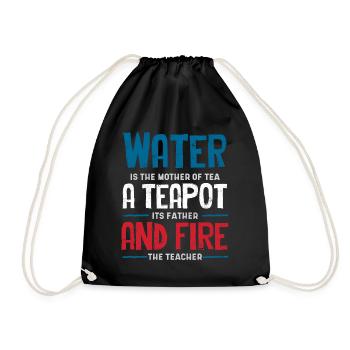 Teeliebhaber, Teetrinker, Tee, Teezeit - Turnbeutel - Schwarz - Vorne