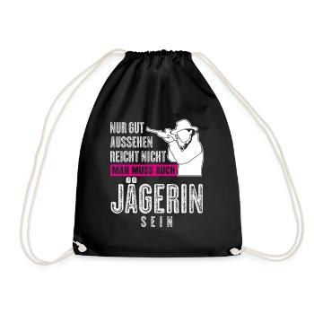 Jägerin Keiler Jagd Wildschwein Jäger - Turnbeutel - Schwarz - Vorne