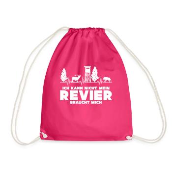 Jägerin Keiler Wildschwein Jagd Jäger - Turnbeutel - Fuchsia - Vorne