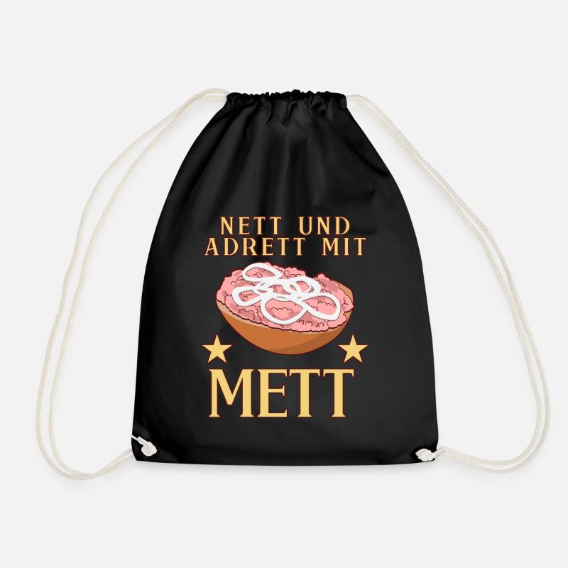 Mettigel Mettbrötchen Nett mir Mett - Turnbeutel - Schwarz