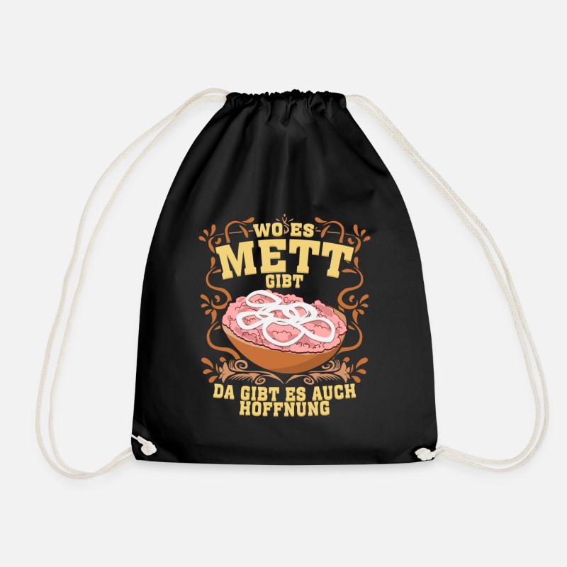 Mettbrötchen Mettfleisch Mett Mettigel - Turnbeutel - Schwarz