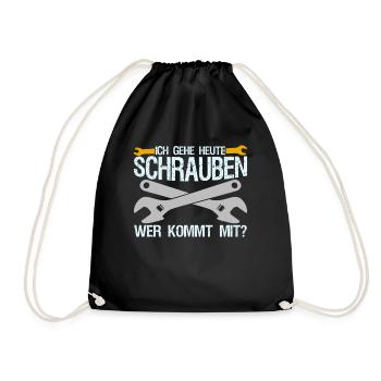 Hubraum Tuner Schrauber Tuning - Turnbeutel - Schwarz - Vorne