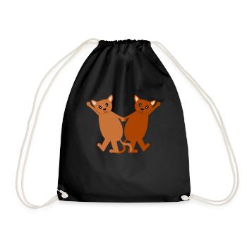 Boogie Woogie Katzen Boogie-Woogie Swing - Turnbeutel - Schwarz - Vorne