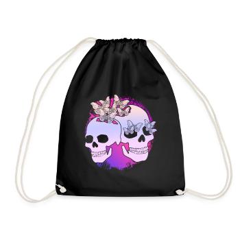 Moth Skull Motten Occult Motte Goth - Turnbeutel - Schwarz - Vorne