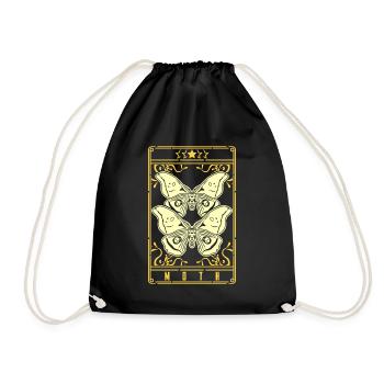 Moth Tarot Motten Occult Motte Goth - Turnbeutel - Schwarz - Vorne