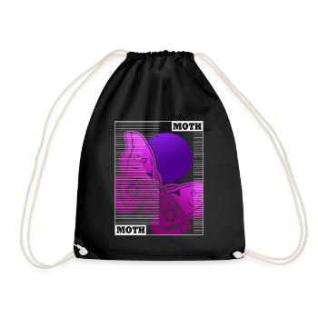 Moth Vaporwave Motten Occult Motte Goth - Turnbeutel - Schwarz - Vorne