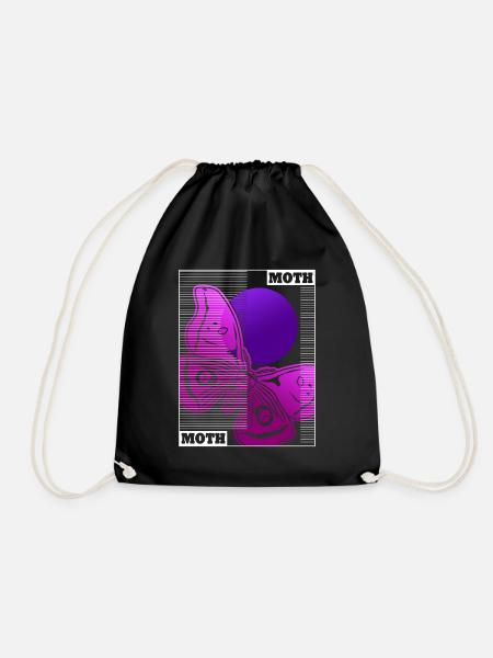Moth Vaporwave Motten Occult Motte Goth - Turnbeutel - Schwarz