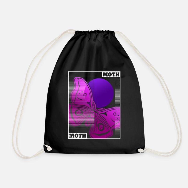 Moth Vaporwave Motten Occult Motte Goth - Turnbeutel - Schwarz