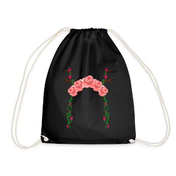 Dirndl Kopfschmuck Trachtenkleid - Turnbeutel - Schwarz - Vorne