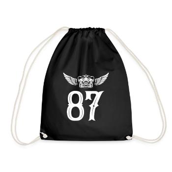 87 Number crown - Drawstring Bag - black - Front