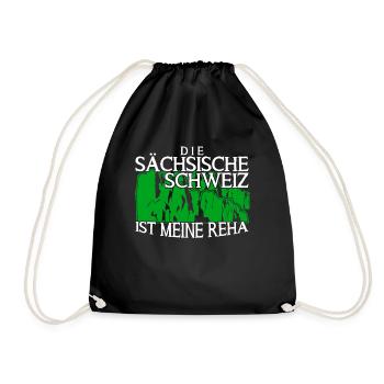 Sächsische Schweiz Urlaub Wandern - Turnbeutel - Schwarz - Vorne