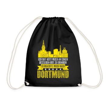 Dortmunder Stadt Ruhrpott Dortmund - Turnbeutel - Schwarz - Vorne