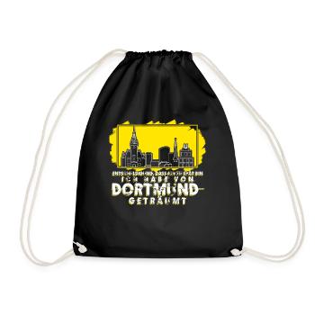 Dortmunder Traum Stadt Ruhrpott Dortmund - Turnbeutel - Schwarz - Vorne