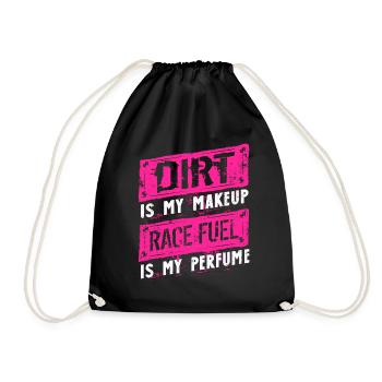 Dirt is my makeup racing girl, racing - Drawstring Bag - black - Front
