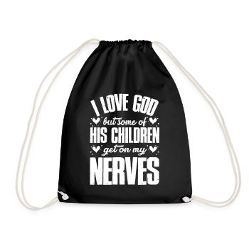 Ich Liebe Gott, Aber Einige Seiner Kinder Christen - Turnbeutel - Schwarz - Vorne
