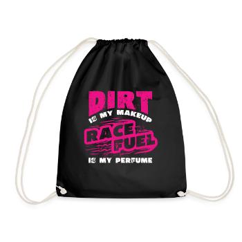 Dirt is my makeup racing girl, racing - Drawstring Bag - black - Front