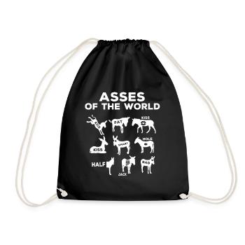 Donkeys of the world, donkeys - Drawstring Bag - black - Front