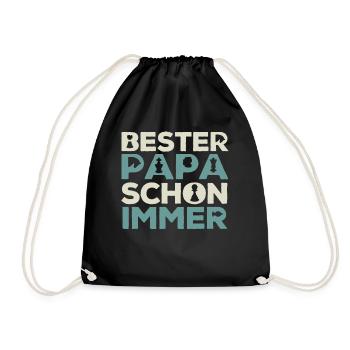 Schachvater, Schachspieler Geschenk, - Turnbeutel - Schwarz - Vorne