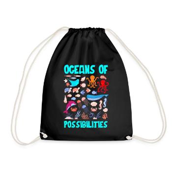 Ocean of Possibilities, Readers, Reading - Drawstring Bag - black - Front