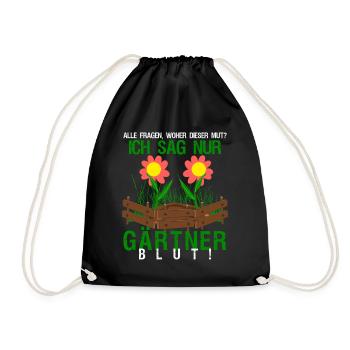 Gärtner Galabau Gartenbau Galabauer - Turnbeutel - Schwarz - Vorne