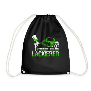 Autolackierer Lackierer Spruch Airbrush - Turnbeutel - Schwarz - Vorne
