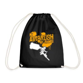 Autolackierer Airbrush Witz Lackierer - Turnbeutel - Schwarz - Vorne