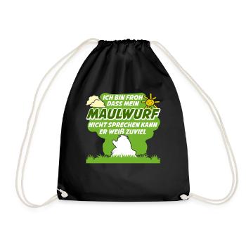 Maulwurf Mole Maulwürfe Maulwurfshügel - Turnbeutel - Schwarz - Vorne