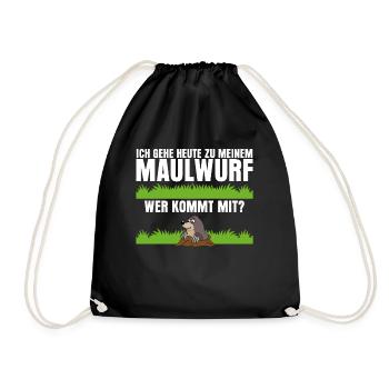 Maulwurf Witz Maulwürfe Maulwurfshügel - Turnbeutel - Schwarz - Vorne