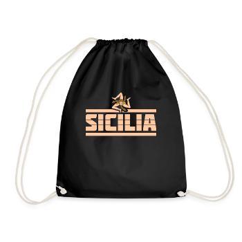 Sizilien Wappen Sicilia - Turnbeutel - Schwarz - Vorne