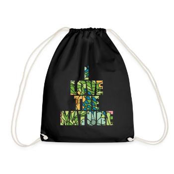 i love the nature - Drawstring Bag - black - Front