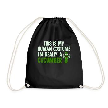 Cucumber Cucumber Costume Cucumber - Drawstring Bag - black - Front