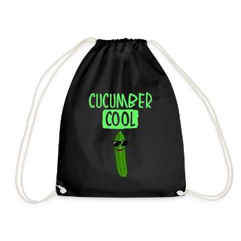 Cucumber Gardener Vegetable Gardener Cucumbers - Drawstring Bag - black - Front
