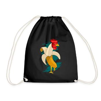 Poulet Banane Poulets Agriculteur Agriculteur Ferme - Sac de sport léger - noir - Devant