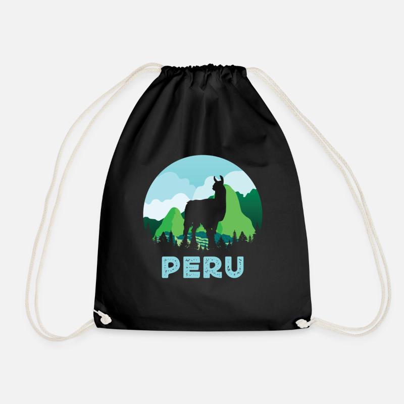Peru, Perulama - Turnbeutel - Schwarz