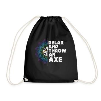 Axe Throw, Throw An Axe - Drawstring Bag - black - Front